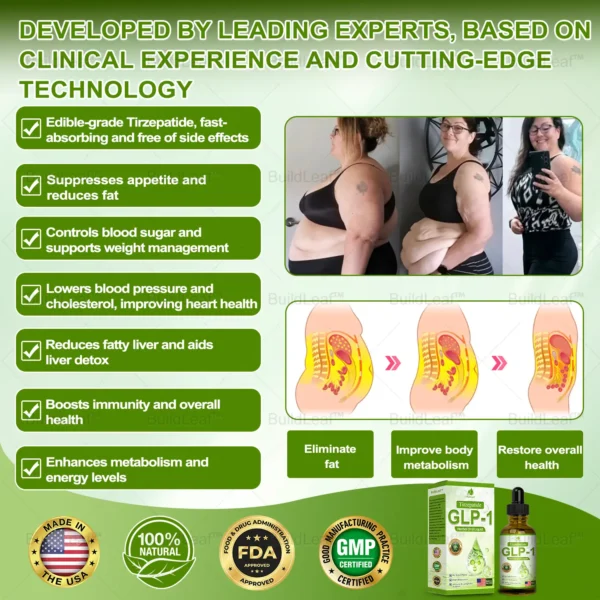 𝐁𝐮𝐢𝐥𝐝𝐋𝐞𝐚𝐟® 💎𝐓𝐢𝐫𝐳𝐞𝐩𝐚𝐭𝐢𝐝𝐞 𝐆𝐋𝐏-𝟏 𝐇𝐞𝐫𝐛𝐚𝐥 𝐎𝐫𝐚𝐥 𝐋𝐢𝐪𝐮𝐢𝐝 |  𝐎𝐛𝐞𝐬𝐢𝐭𝐲, 𝐋𝐲𝐦𝐩𝐡𝐞𝐝𝐞𝐦𝐚, 𝐃𝐢𝐚𝐛𝐞𝐭𝐞𝐬, 𝐂𝐚𝐫𝐝𝐢𝐨𝐯𝐚𝐬𝐜𝐮𝐥𝐚𝐫 𝐝𝐢𝐬𝐞𝐚𝐬𝐞, 𝐇𝐢𝐠𝐡 𝐛𝐥𝐨𝐨𝐝 𝐩𝐫𝐞𝐬𝐬𝐮𝐫𝐞, 𝐅𝐚𝐭𝐭𝐲 𝐥𝐢𝐯𝐞𝐫, 𝐚𝐧𝐝 𝐆𝐮𝐭 𝐡𝐞𝐚𝐥𝐭𝐡 𝐢𝐬𝐬𝐮𝐞𝐬