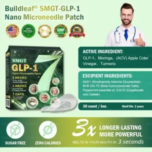Buildleaf® SMGT-GLP-1 Nano Microneedle Patch with Collagen Peptides &Matrixyl 3000