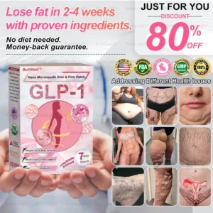 US 🏥FDA Store | 𝐵uil𝗱𝐿ea𝐟® 𝐆𝐋𝐏-𝟏 Support 𝑁ano 𝑀icroneedle 𝑃atch with Collagen & Matrixyl 3000 丨Obesity,Cardiovascular Diseas, Diabetes, Sleep Apnea, Joint Problems and More (Pink)