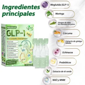 𝐁𝐮𝐢𝐥𝐝𝐋𝐞𝐚𝐟® 𝑮𝑳𝑷-1 𝐅𝐢𝐭 & 𝐕𝐢𝐭𝐚𝐥 8 en 1 𝐒𝐨𝐥𝐮𝐜𝐢ó𝐧 𝐎𝐫𝐚𝐥✨ (Solo una vez al día, cambios visibles en 7 días) Para obesidad, salud cardiovascular, diabetes, apnea del sueño, salud intestinal, problemas articulares y más